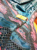 Blue  Pure Bengal Tussar Cutwork Sarees with Running Blouse piece-SARAS007