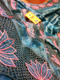 Blue  Pure Bengal Tussar Cutwork Sarees with Running Blouse piece-SARAS007