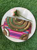 PINK BEAD BOHO STYLE CLUTCH BAG FOR WOMEN-JCBCB001