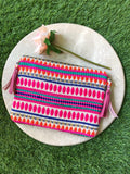 PINK BEAD BOHO STYLE CLUTCH BAG FOR WOMEN-JCBCB001