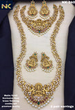 PREMIUM QUALITY REAL BRASS FINISH NECKLACE COMBO WITH 2 PAIR OF MATCHING EARRINGS-SAYDNK240