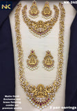 PREMIUM QUALITY REAL BRASS FINISH NECKLACE COMBO WITH 2 PAIR OF MATCHING EARRINGS-SAYDNK240