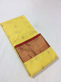 YELLOW WITH RED ORIGINAL AUTHENTIC KHATAN SILK SAREE FOR WOMEN-SAKSS002