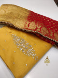 Full Embroidered Chanderi Salwar Suit Material with Gota Patti Work-FWSSM001