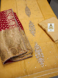 Full Embroidered Chanderi Salwar Suit Material with Gota Patti Work-FWSSM001