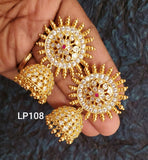 SURYAMUKHI GOLDEN STONES JUMKA  FOR WOMEN -CJWGJ002G
