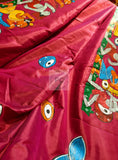 Patachitra on Pure Hand Weaved Sonamukhi Silk Saree  With Silk Mark-PS0220360M