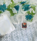 Cotton top with  white kota embroidery with White Chikan work Palazzo-PWVSSM001