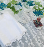 Cotton top with  white kota embroidery with White Chikan work Palazzo-PWVSSM001