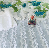 Cotton top with  white kota embroidery with White Chikan work Palazzo-PWVSSM001