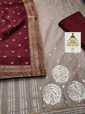 Embroidered Chanderi Salwar Suit Material With Chanderi Dupatta -SSMW0013