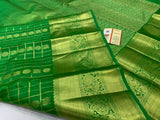 Green Pure Handloom Kanchipuram silk saree  for Women -SADP001SS