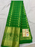 Green Pure Handloom Kanchipuram silk saree  for Women -SADP001SS