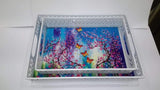 Set of 2 Exclusive Butterfly  Design  Classy Rectangular  Serving Trays-HDSTRST005