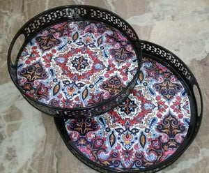 Set of 2 Exclusive with Latest Design  Classy Round serving Tray-HDT001