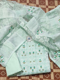 LIGHT BLUE CHANDERI EMROIDERED TOP WITH EMBROIDERED DUPATTA -LBCESS001