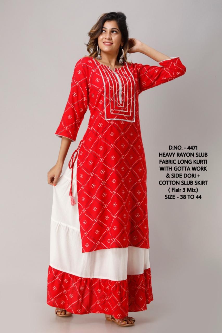 Red-Black. Single Colour Rayon Heavy Quality Long Kurti Shrug at Rs 750 in  Surat