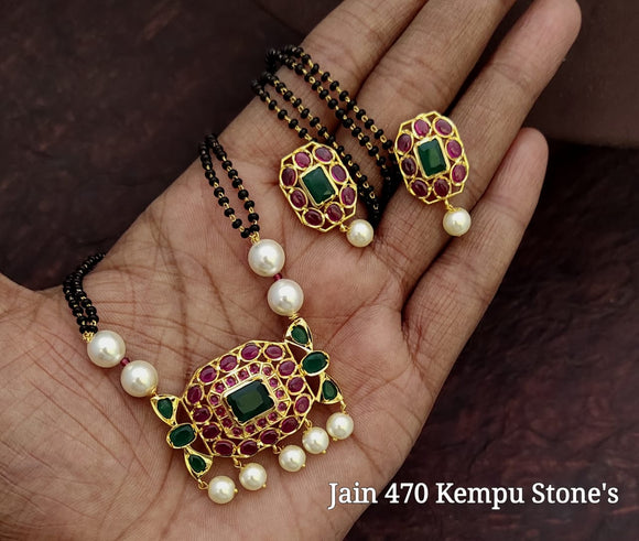 REAL KEMP STONE MANGAL SUTRA FOR WOMEN-CZYWS001