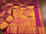 MAGENTA BRIDAL BROCADE KANJEEVARAM SILK SAREE FOR WOMEN- 0220551