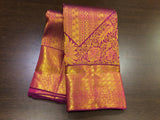 MAGENTA BRIDAL BROCADE KANJEEVARAM SILK SAREE FOR WOMEN- 0220551