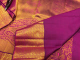 MAGENTA BRIDAL BROCADE KANJEEVARAM SILK SAREE FOR WOMEN- 0220551