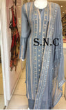 Goergette  Semi Stitched Suit with Luckhnavi style thread and Gota work-SSM001G