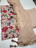Florenza Printed Cotton Suit with Embroidered Neck-SSM0012