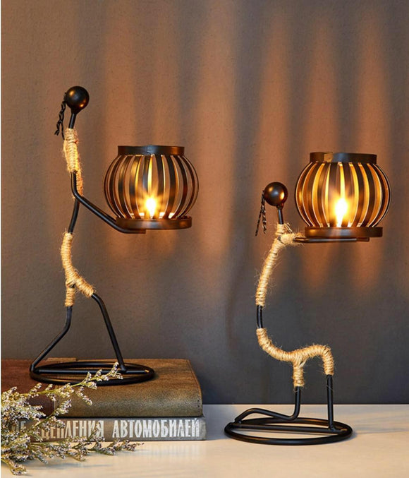 SET OF 2 UNIQUE DECORATIVE CANDLE LIGHT HOLDERS FOR HOME -SSWCH003