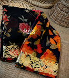 Chiffon blend Georgette Saree  with Resham weaving border and striped Pallu-MLES001