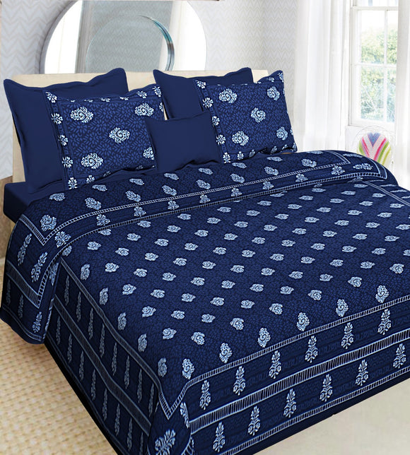 Dabu Collection King size Bedsheet with 2 Pillow Covers-SKDBS001