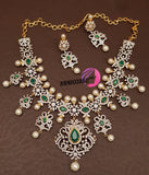 ELEGANT GOLD PLATED BRIDAL NECKLACE SET FOR WOMEN -SARANSW001