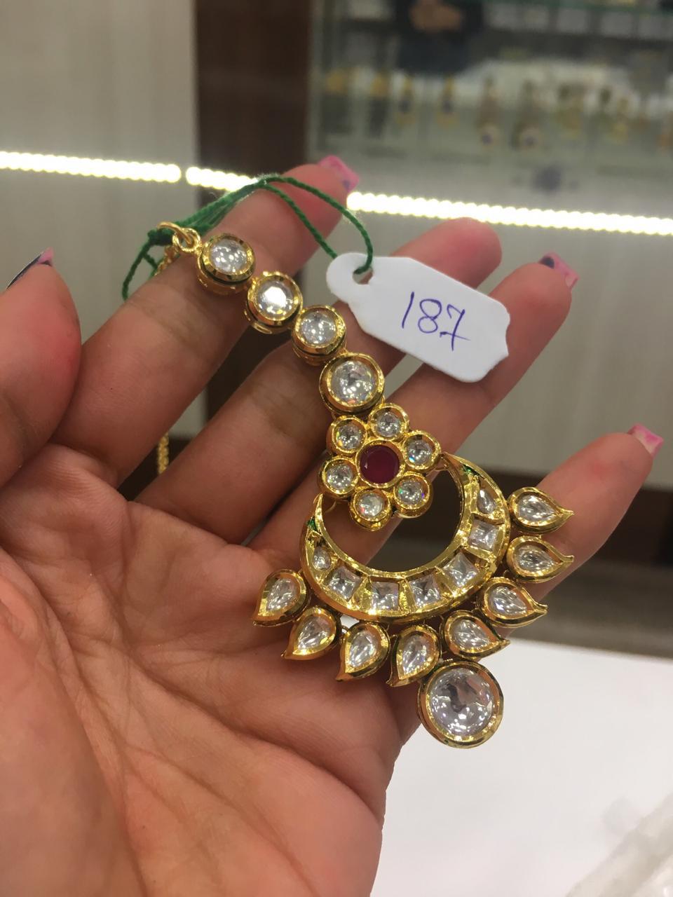 Kundan Head Tikka Designs DIWANEE TRADITIONAL BRIDAL KUNDAN MAANG