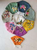 Hand embroidered Cotton 2 layer face masks with filter pocket (Pack of 10)-LSFM001