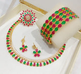 DEEPIKA NECKLACE SET WITH RING AND BANGLES COMBO-SKDJ3NSC001