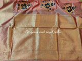 Peach Inspired floral design Semi Banarasi Saree  from Bollywood-21ESMSW002P