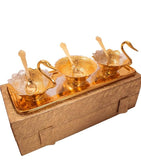 SILVER AND GOLD DUCK BOWL WITH TRAY SET FOR YOUR HOME -SGWST001