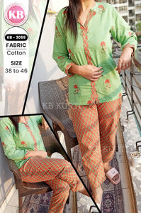 NIGHT SUIT OF TOPS AND PYJAMAS FOR WOMEN-KBNSW002
