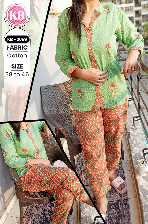 NIGHT SUIT OF TOPS AND PYJAMAS FOR WOMEN-KBNSW002