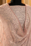 VISCOSE GEORGETTE 4 PCS SUITS FABRICS - SUIT, SANTOON BOTTOM & INNER, CHIFFON DUPATTA-MOECB001