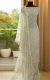 VISCOSE GEORGETTE 4 PCS SUITS FABRICS - SUIT, SANTOON BOTTOM & INNER, CHIFFON DUPATTA-MOECB001