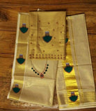 PALAKKA DESIGNER GOLD TISSUE SETTUMUNDU FOR WOMEN-CFRSSM001P