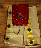 PALAKKA DESIGNER GOLD TISSUE SETTUMUNDU FOR WOMEN-CFRSSM001P