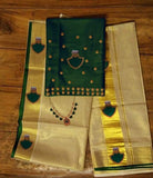 PALAKKA DESIGNER GOLD TISSUE SETTUMUNDU FOR WOMEN-CFRSSM001P