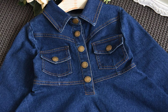 HIGH QUALITY DENIM FROCK FOR GIRLS-SKDKDG001