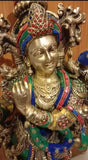 God Krishna Idol Kanha Statue Kanahiya Sculpture Hand Craft Showpiece 30 inches Big size (Brass, Multicolour)-SGWBS001