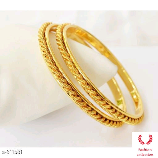 Ladies Elegant Alloy Gold Plated Bangles Vol 1-FCOWJBW001