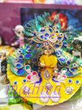 Laddu Gopal in Peacock attire with a Super Amazing  Pagdi-KCLGD001