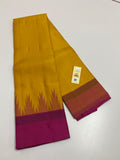 MUSTARD YELLOW AND MAGENTA PURE KANJIVARAM HANDLOOM SILK SAREE FOR WOMEN -PS0220829