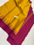 MUSTARD YELLOW AND MAGENTA PURE KANJIVARAM HANDLOOM SILK SAREE FOR WOMEN -PS0220829