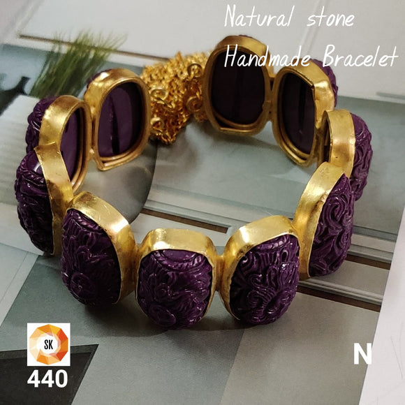 Agate (Purple)/Amethyst Bracelet-BJ (APU-11-16) | Rananjay Exports